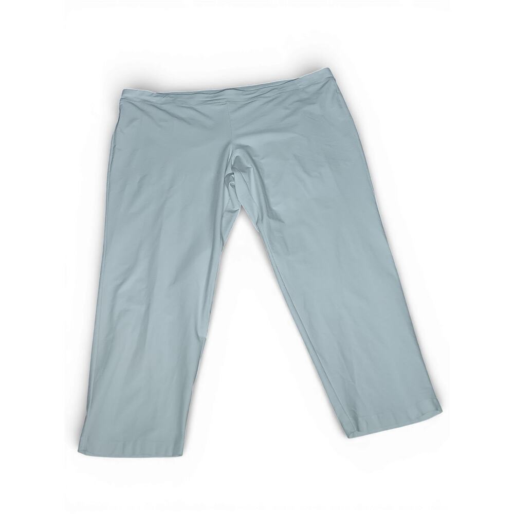 New with tags Eileen Fisher White Stretch Crepe Cropped Pants Elastic Waist 2X - Picture 3 of 13